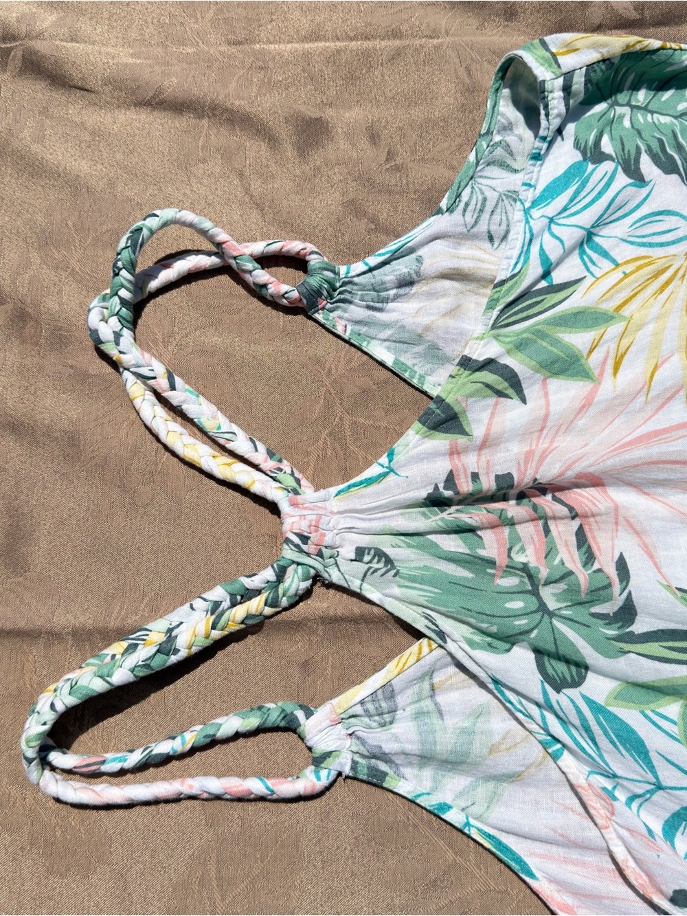 C&C California Tropical Leaf Print Maxi Beach Cover-Up Dress XL - Picture 7 of 8